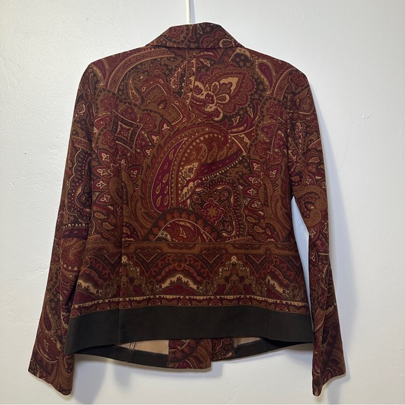 Elementz Paisley Maroon and Brown Blazer - Picture 3 of 6